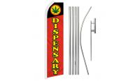 Dispensary Superknit Polyester Swooper Flag Size 11.5ft by 2.5ft & 6 Piece Pole & Ground Spike Kit