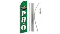 Pho  Superknit Polyester Swooper Flag Size 11.5ft by 2.5ft & 6 Piece Pole & Ground Spike Kit
