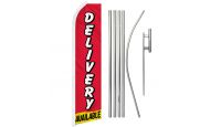 Delivery Available  Superknit Polyester Swooper Flag Size 11.5ft by 2.5ft & 6 Piece Pole & Ground Spike Kit