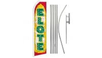 Elote Superknit Polyester Swooper Flag Size 11.5ft by 2.5ft & 6 Piece Pole & Ground Spike Kit