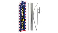 Cortes De Pelo Superknit Polyester Swooper Flag Size 11.5ft by 2.5ft & 6 Piece Pole & Ground Spike Kit