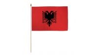 Albania Stick Flag 12in by 18in on 24in Wooden Dowel
