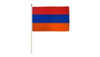 Armenia Stick Flag 12in by 18in on 24in Wooden Dowel