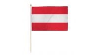 Austria Stick Flag 12in by 18in on 24in Wooden Dowel
