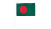 Bangladesh Stick Flag 12in by 18in on 24in Wooden Dowel