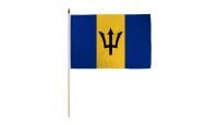 Barbados Stick Flag 12in by 18in on 24in Wooden Dowel