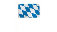 Bavaria Stick Flag 12in by 18in on 24in Wooden Dowel