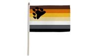 Bear Pride Stick Flag 12in by 18in on 24in Wooden Dowel
