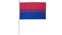 Bisexual Stick Flag 12in by 18in on 24in Wooden Dowel