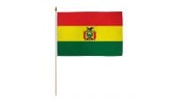 Bolivia Stick Flag 12in by 18in on 24in Wooden Dowel