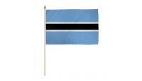 Botswana Stick Flag 12in by 18in on 24in Wooden Dowel