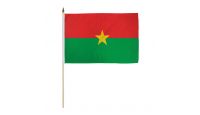 Burkina Faso Stick Flag 12in by 18in on 24in Wooden Dowel