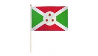 Burundi Stick Flag 12in by 18in on 24in Wooden Dowel