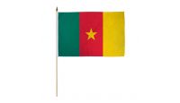 Cameroon Stick Flag 12in by 18in on 24in Wooden Dowel