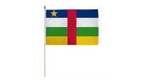 Central African Republic Stick Flag 12in by 18in on 24in Wooden Dowel