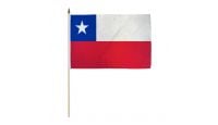 Chile Stick Flag 12in by 18in on 24in Wooden Dowel