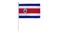 Costa Rica Stick Flag 12in by 18in on 24in Wooden Dowel