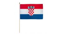 Croatia Stick Flag 12in by 18in on 24in Wooden Dowel
