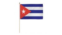 Cuba Stick Flag 12in by 18in on 24in Wooden Dowel