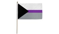 Demisexual Stick Flag 12in by 18in on 24in Wooden Dowel