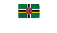 Dominica Stick Flag 12in by 18in on 24in Wooden Dowel
