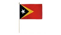 East Timor (Timor Leste) 12x18in Stick Flag