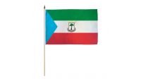 Equatorial Guinea Stick Flag 12in by 18in on 24in Wooden Dowel