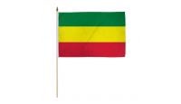 Ethiopia Plain Stick Flag 12in by 18in on 24in Wooden Dowel