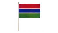 Gambia Stick Flag 12in by 18in on 24in Wooden Dowel