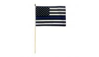 Thin Blue Line 12x18in Grave Marker Stick FlagStick Flag 12in by 18in on 24in Wooden Dowel