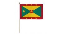 Grenada Stick Flag 12in by 18in on 24in Wooden Dowel