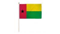 Guinea Bissau Stick Flag 12in by 18in on 24in Wooden Dowel