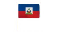 Haiti Stick Flag 12in by 18in on 24in Wooden Dowel