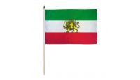 Iran Lion Stick Flag 12in by 18in on 24in Wooden Dowel