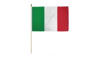 Italy Stick Flag 12in by 18in on 24in Wooden Dowel