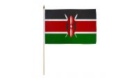 Kenya Stick Flag 12in by 18in on 24in Wooden Dowel