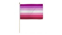 Lesbian Plain Stick Flag 12in by 18in on 24in Wooden Dowel