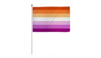 Lesbian Sunset Stick Flag 12in by 18in on 24in Wooden Dowel