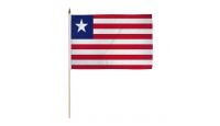 Liberia Stick Flag 12in by 18in on 24in Wooden Dowel