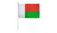 Madagascar Stick Flag 12in by 18in on 24in Wooden Dowel