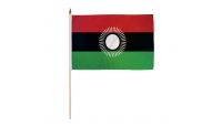 Malawi 2010-2012 Stick Flag 12in by 18in on 24in Wooden Dowel