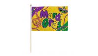Mardi Gras Beads Stick Flag 12in by 18in on 24in Wooden Dowel