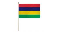 Mauritius Stick Flag 12in by 18in on 24in Wooden Dowel