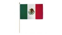 Mexico Stick Flag 12in by 18in on 24in Wooden Dowel
