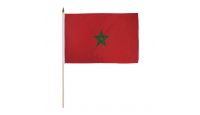 Morocco Stick Flag 12in by 18in on 24in Wooden Dowel