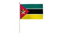 Mozambique Stick Flag 12in by 18in on 24in Wooden Dowel