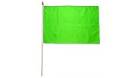 Neon Green Solid Color Stick Flag 12in by 18in on 24in Wooden Dowel