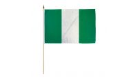 Nigeria Stick Flag 12in by 18in on 24in Wooden Dowel