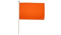 Orange Solid Color Stick Flag 12in by 18in on 24in Wooden Dowel