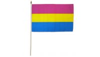 Pansexual Stick Flag 12in by 18in on 24in Wooden Dowel